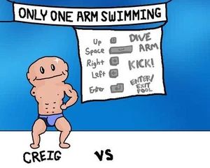 ONLY ONE ARM SWIMMING
