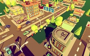 Asheville. Low Poly City