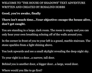 Text Adventure: The House of Shadows
