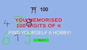 Pi Game - Memorise 100 Digits