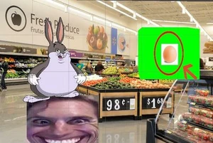 big chungus tries not to be the sus imposter while shopping at walmart for eggs to make his breakfast casserole