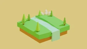 Low Poly Piece Of Ground