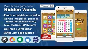 Hidden Words - Word Search Game Unity Template