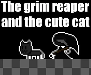 The grim reaper and the cute cat