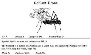 Goblant Drone a Bestiary Creature for Mork Borg